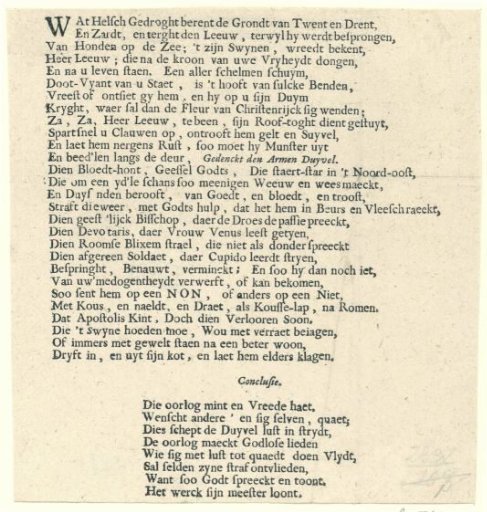 The verse accompanying the print of The Bishop on the Bagijn, 1672