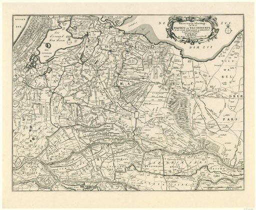Map of the provinces of Holland, Utrecht, and Gelderland with the fortresses and forts built during the war in 1672