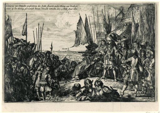 The city council of Utrecht presents the keys of the city to Louis XIV, 1672