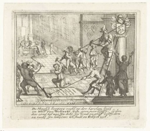 Destruction of the graves of the De Witt family in the churches of The Hague, 1672