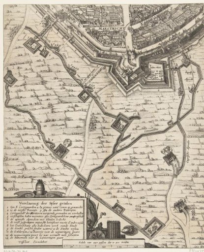 Map with Part of the Siege of Maastricht, 1632