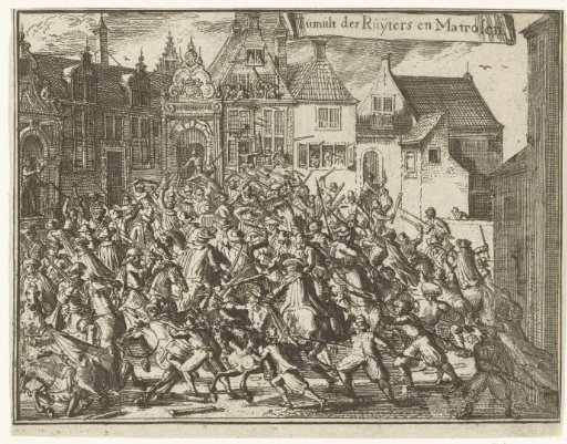 Fights between cavalrymen and sailors in Hoorn, 1673