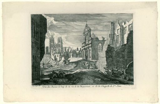 Ruins in Bergstraat, Brussels, 1695