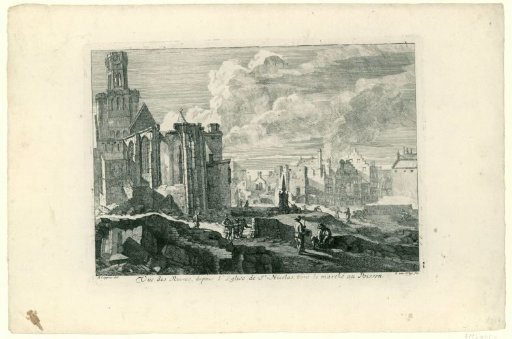 Ruins at the Vismarkt, Brussels, 1695