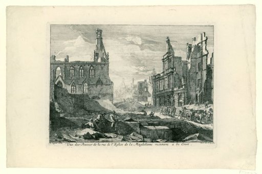 Ruins in the Magdalenasteenweg, Brussels, 1695