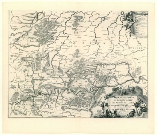 Map showing the positions of the allies and the French during the siege of Namur, 1695