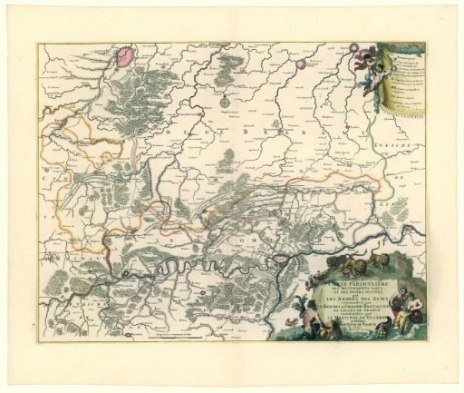 Map showing the positions of the allies and the French during the siege of Namur, 1695