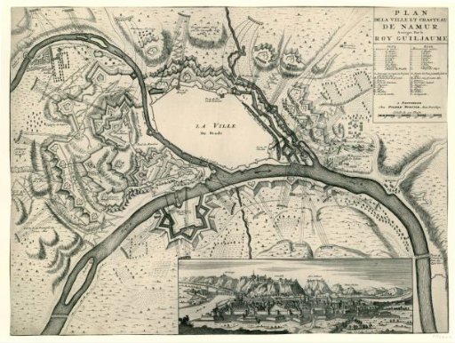 Map of the fortifications of Namur during the siege in 1695