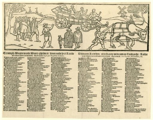 Triumphal Wagon of the Waert-gelders, with which they depart from the country and abandon us / Consolation Song, to live again together in Unity, Love and Peace