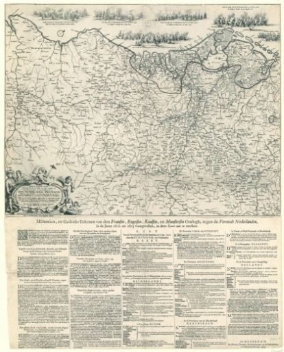 Map of the Netherlands Showing the Extent of Enemy Troop Advances in 1672-73