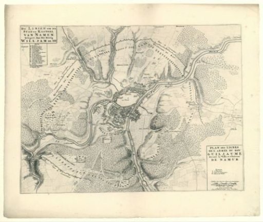 Map showing the lines of the allies during the siege of Namur, 1695