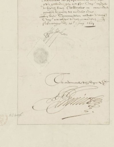 Document accompanying the portrait of Frederick Henry, Prince of Orange