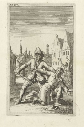 Unarmed Man Threatened on the Street by a Man with a Sword
