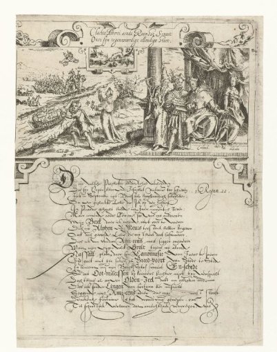 Satirical print on the losses of the Spaniards during Maurice's campaign of 1597
