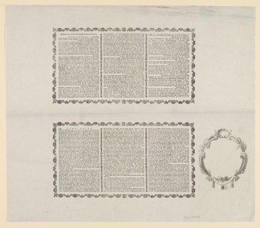 Explanation of the allegory in honor of the King of Prussia for his restoration of the stadtholdership of William V, 1788