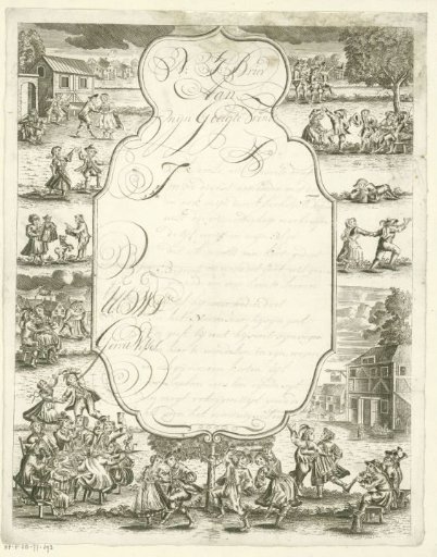 Wish card with tavern scenes