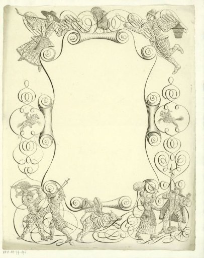 New Year's greeting with fighting figures
