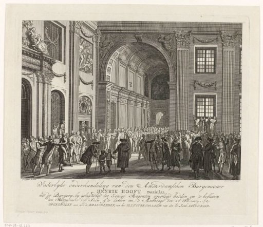 Hendrik Danielsz. Hooft negotiating with the burghers in the Town Hall in Amsterdam, 26 February 1787