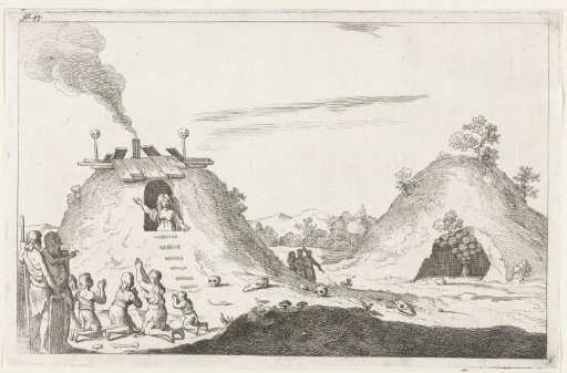 Priestess speaking from a mound