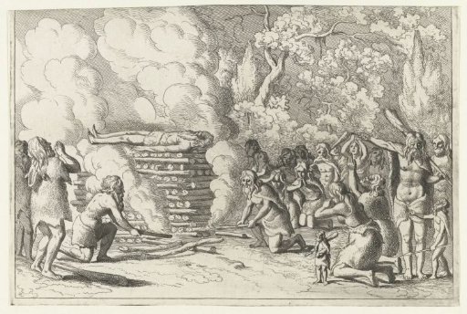 Cremation on a pyre