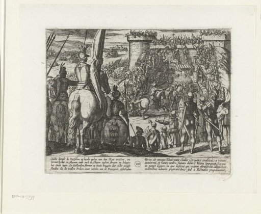 Civilis uses portable wooden bridges in the attack on a fortress, 69-70
