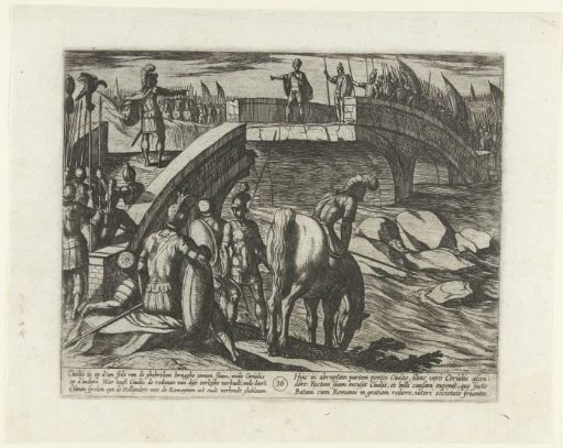 Civilis and Cerialis negotiate on the broken bridge, 69-70