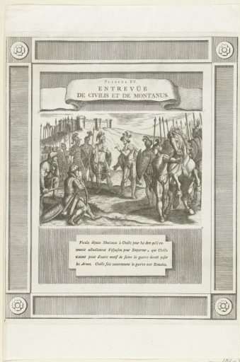 Civilis negotiates with a Roman commander, 69-70