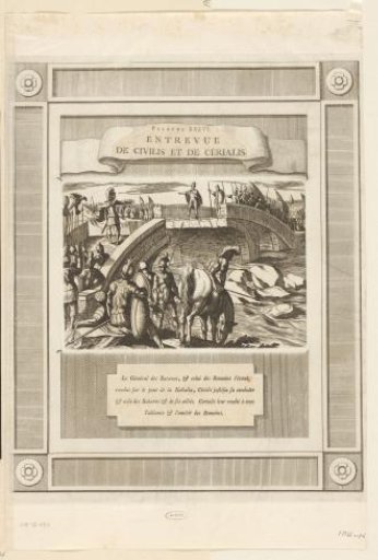 Civilis and Cerialis negotiate on the broken bridge, 69-70