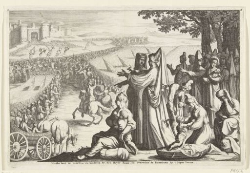 Women and children watch as Civilis fights the Romans, 69-70