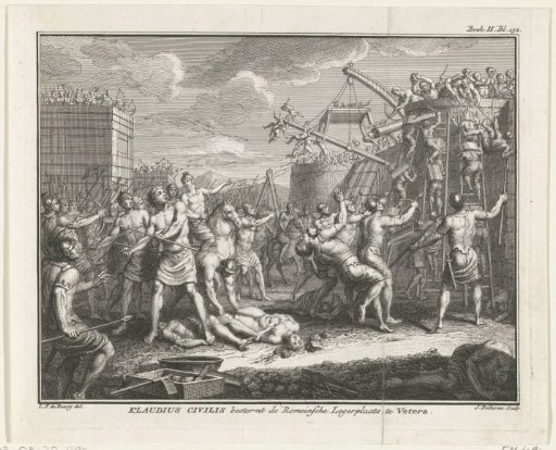 Troops of Civilis storming the Roman fortress at Xanten, 69-70