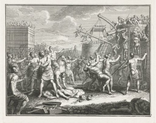 Troops of Civilis storming the Roman fortress at Xanten, 69-70