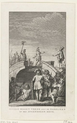 Civilis and Cerialis negotiating on the broken bridge, 69-70