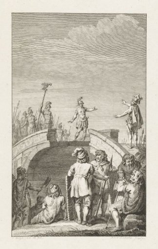 Civilis and Cerialis negotiating on the broken bridge, 69-70