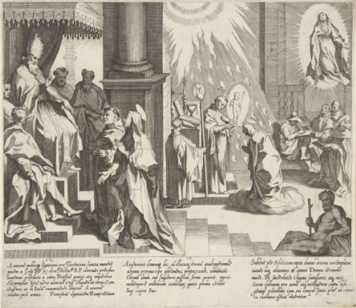 Catherine Asks Pope Gregory XI To Return To Rome / Christ Appears To Catherine / Catherine Appears To Scholars