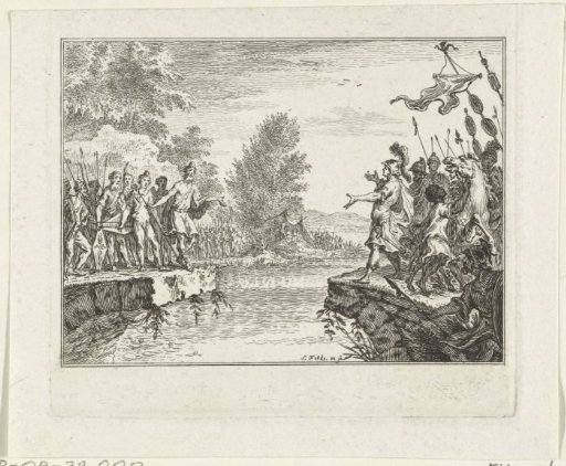 Civilis and Cerialis negotiating on the broken bridge, 69-70