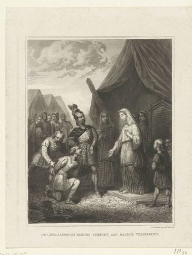 Radagais, king of Warmond, is forgiven by his Anglo-Saxon bride, 534