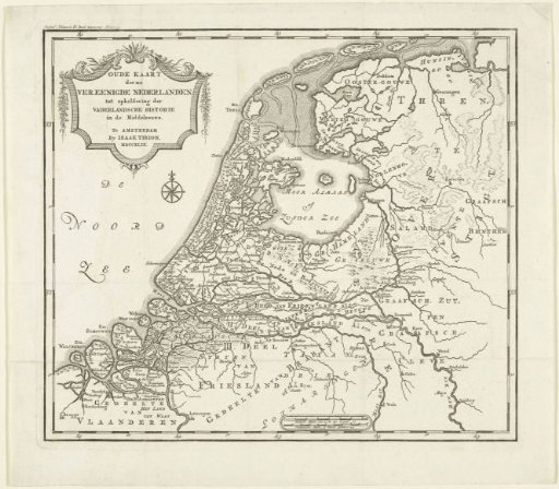 Map of the Netherlands in the Middle Ages