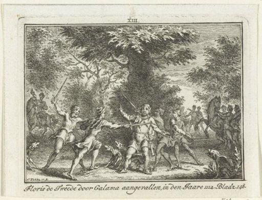 The Frisian Galama defends himself against Count Floris II, 1112