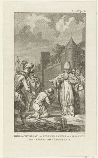 Dirk VI begs the Bishop of Utrecht for forgiveness, 1146
