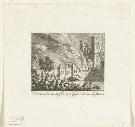 Destruction of the castle of Gijsbrecht van Amstel, 1204