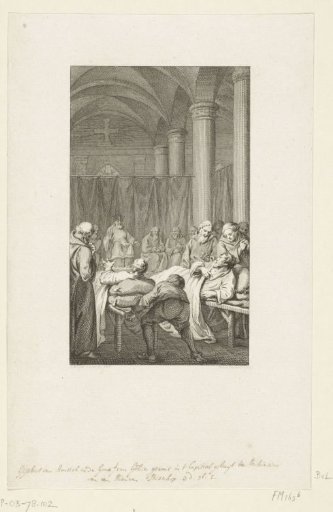 Gijsbrecht II of Amstel and the Count of Gelderland, wounded, brought to the chapter during the election of a new bishop, 1227