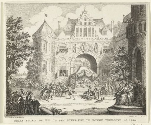 Count Floris IV killed during a jousting tournament, 1234
