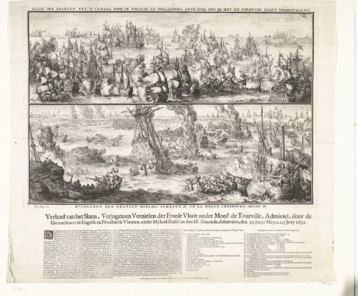 The sea battle at Cape La Hogue, 1692