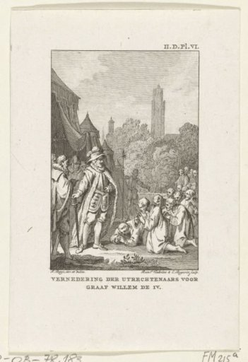 Citizens of Utrecht beg for peace from Count Willem IV, 1345