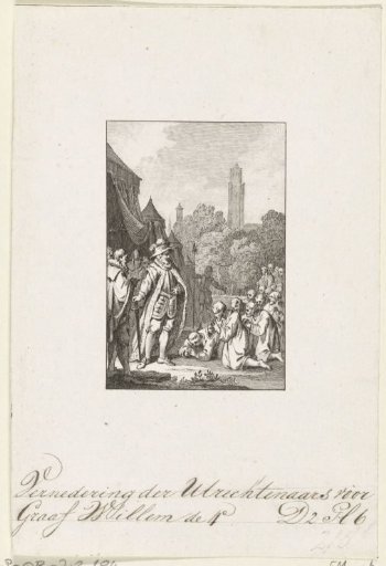 Citizens of Utrecht beg for peace from Count Willem IV, 1345