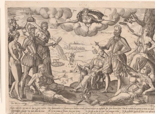 Allegorical Print of the Duke of Alva and the Prince of Orange