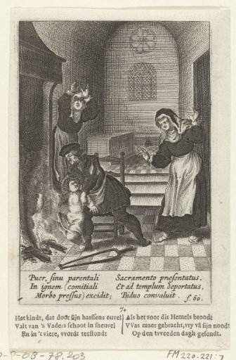 A child falls into the fire, 7