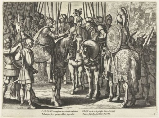 Emperor Charles V grants clemency to the Duke of Saxony, 1546