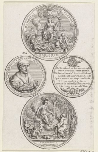 Medals on the occasion of the third centenary of the invention of printing in 1740