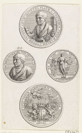 Medals on the occasion of the third centenary of the invention of printing in 1740